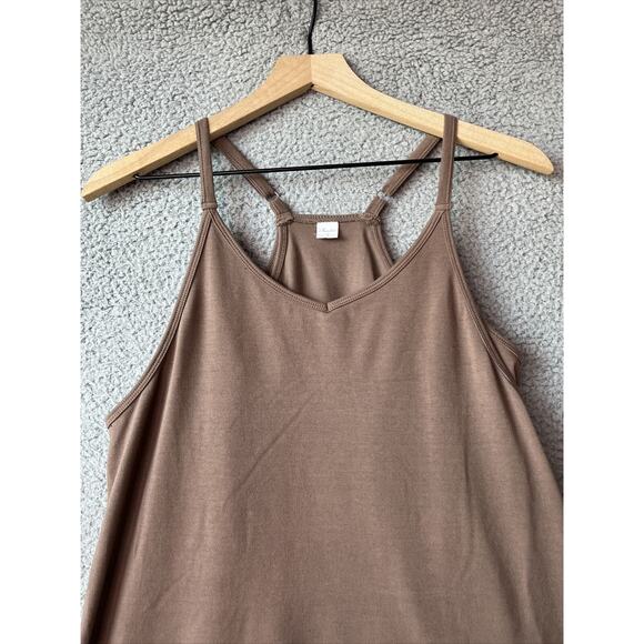 Brown Sleeveless Mini Dress with built in bodysuit with shorts - Picture 2 of 15